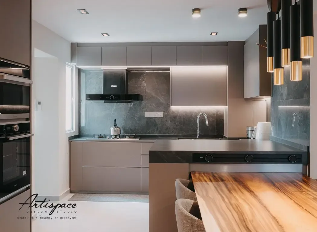 Kitchen interior design project in Singapore by ArtiSpace Design Studio