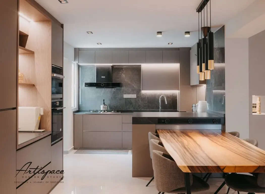 Kitchen interior design project in Singapore by ArtiSpace Design Studio