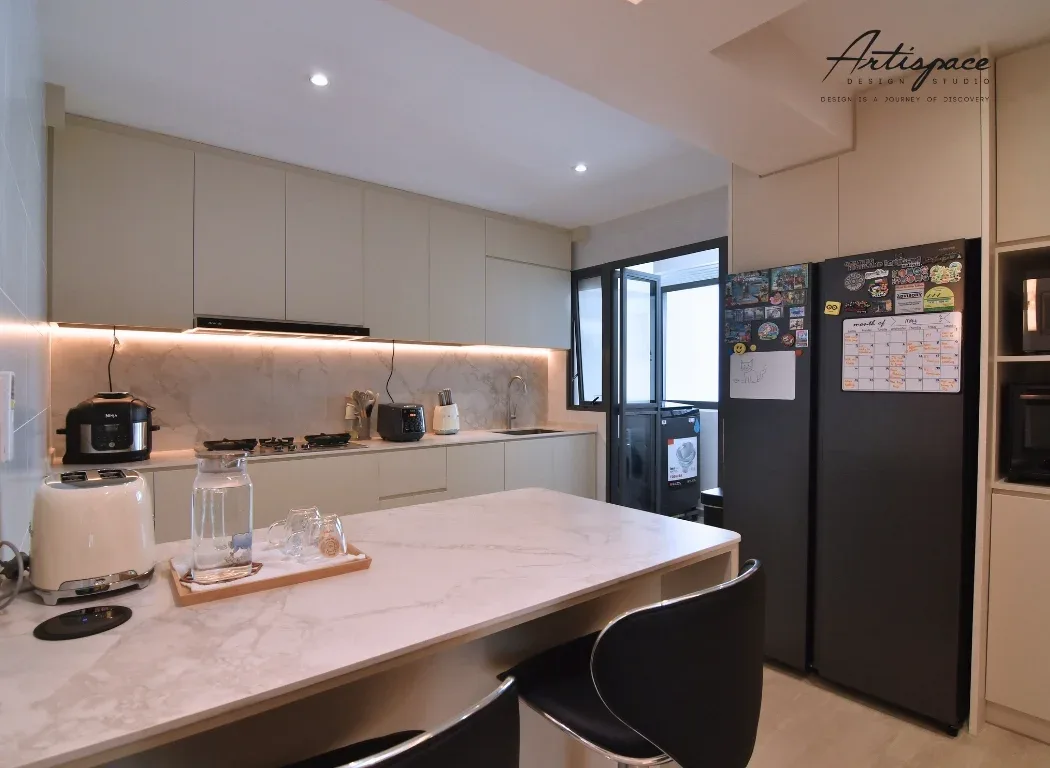 Kitchen interior design project in Singapore by ArtiSpace Design Studio