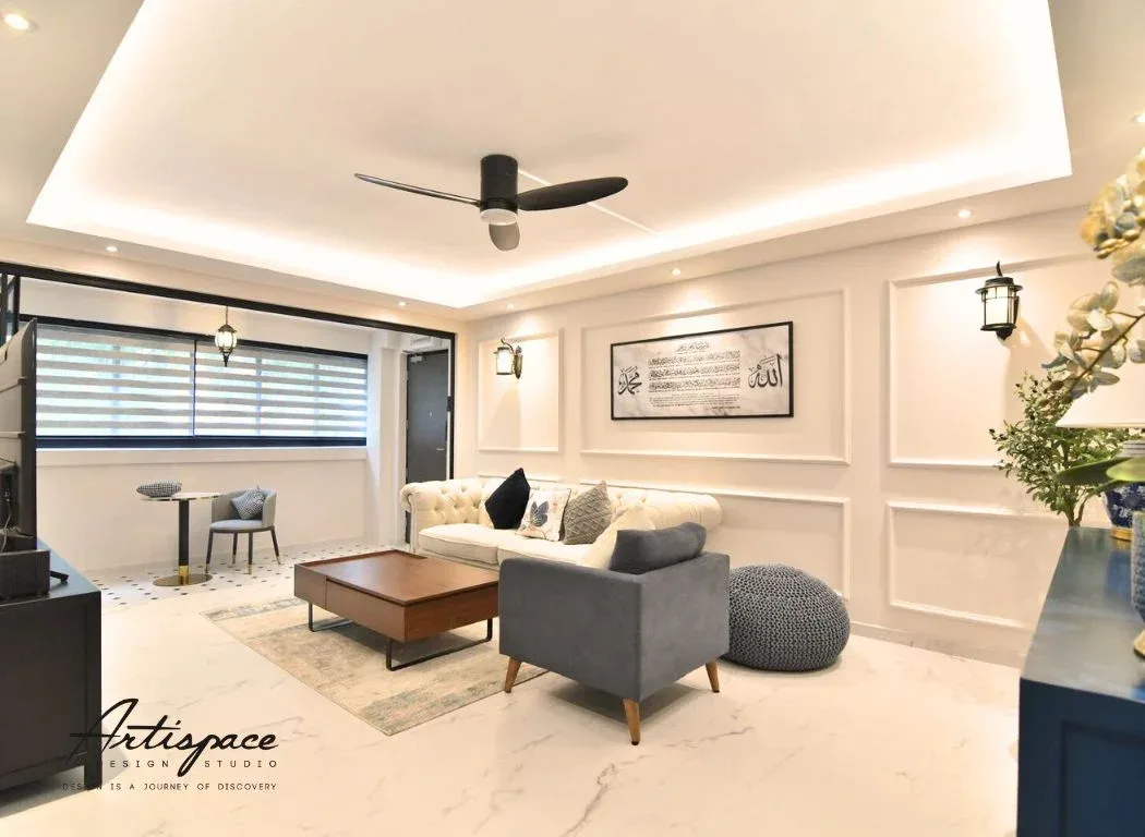 Living interior design project in Singapore by ArtiSpace Design Studio