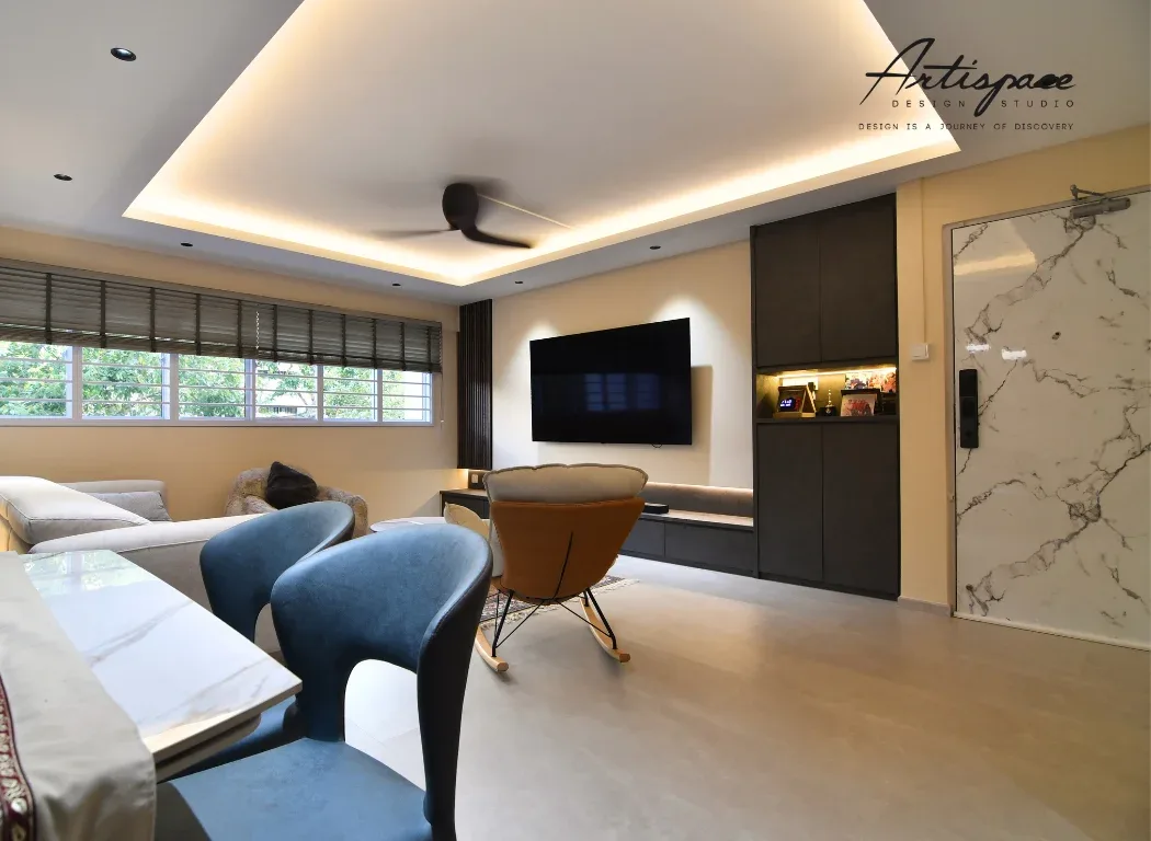 Living interior design project in Singapore by ArtiSpace Design Studio